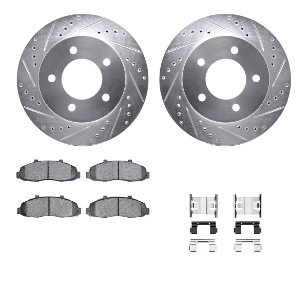  R1 Concepts® - Drilled and Slotted Front Brake Kit with 5000 OE Pads