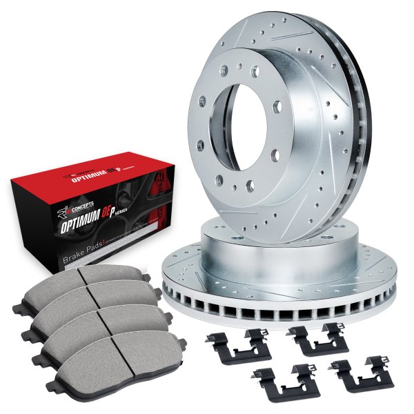  R1 Concepts® - Drilled and Slotted Front Brake Kit with 5000 OE Pads