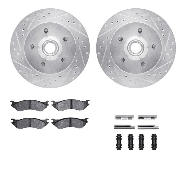  R1 Concepts® - Drilled and Slotted Front Brake Kit with 5000 OE Pads