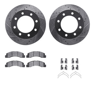 R1 Concepts® - Drilled and Slotted Front Brake Kit with 5000 OE Pads