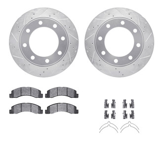 R1 Concepts® - Drilled and Slotted Front Brake Kit with 5000 OE Pads