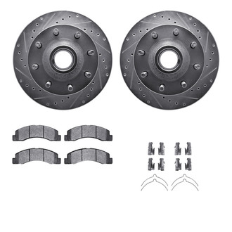 R1 Concepts® - Drilled and Slotted Front Brake Kit with 5000 OE Pads