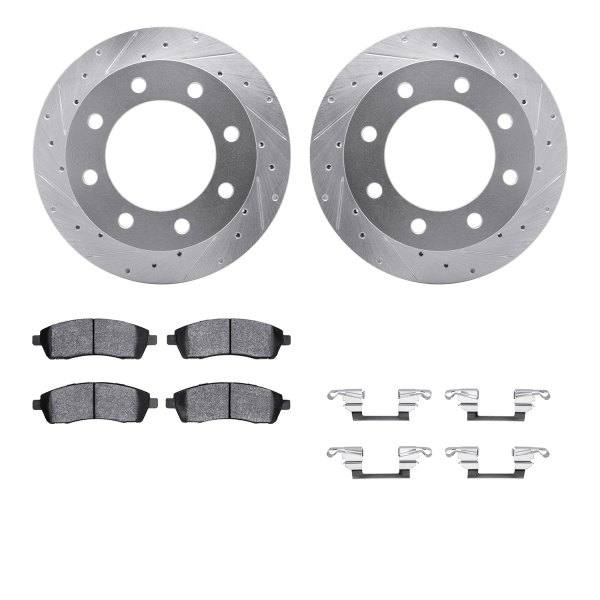  R1 Concepts® - Drilled and Slotted Rear Brake Kit with 5000 OE Pads