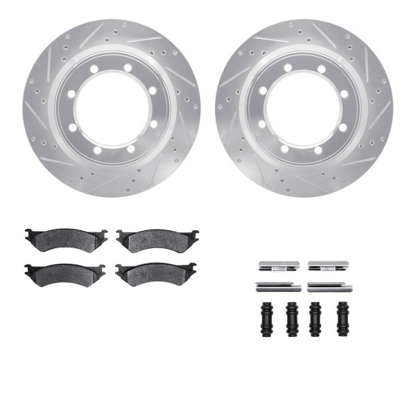  R1 Concepts® - Drilled and Slotted Rear Brake Kit with 5000 OE Pads