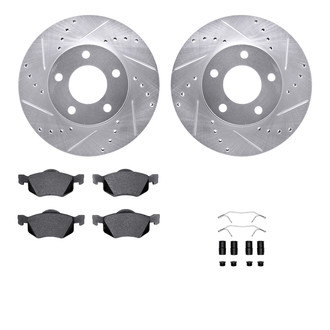 R1 Concepts® - Drilled and Slotted Front Brake Kit with 5000 OE Pads