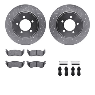 R1 Concepts® - Drilled and Slotted Rear Brake Kit with 5000 OE Pads