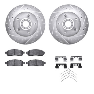 R1 Concepts® - Drilled and Slotted Front Brake Kit with 5000 OE Pads