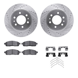 R1 Concepts® - Drilled and Slotted Front Brake Kit with 5000 OE Pads