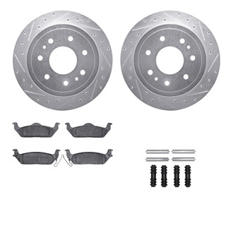 R1 Concepts® - Drilled and Slotted Rear Brake Kit with 5000 OE Pads
