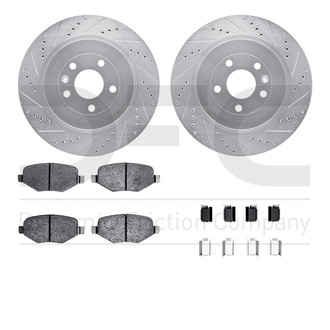 R1 Concepts® - Drilled and Slotted Rear Brake Kit with Optimum OE Pads