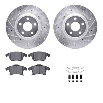 R1 Concepts® - Drilled and Slotted Front Brake Kit with Optimum OE Pads