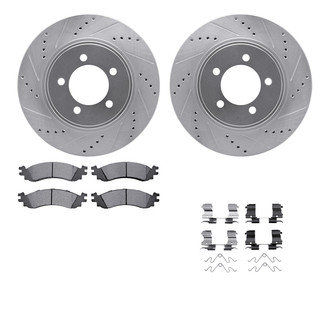 R1 Concepts® - Drilled and Slotted Front Brake Kit with 5000 OE Pads