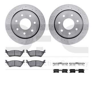 R1 Concepts® - Drilled and Slotted Rear Brake Kit with 5000 OE Pads
