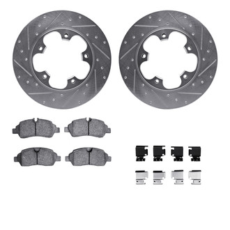 R1 Concepts® - Drilled and Slotted Rear Brake Kit with Optimum OE Pads