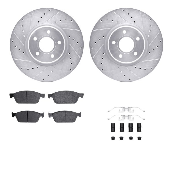  R1 Concepts® - Drilled and Slotted Front Brake Kit with 5000 OE Pads