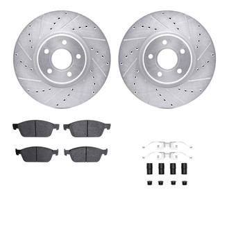 R1 Concepts® - Drilled and Slotted Front Brake Kit with 5000 OE Pads