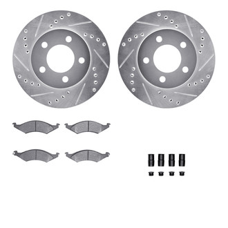 R1 Concepts® - Drilled and Slotted Front Brake Kit with Optimum OE Pads