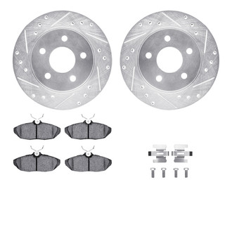 R1 Concepts® - Drilled and Slotted Rear Brake Kit with Optimum OE Pads