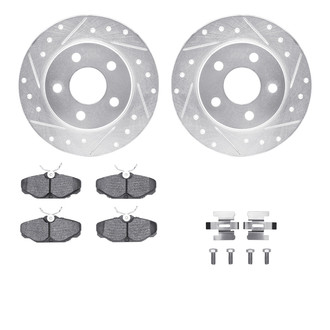 R1 Concepts® - Drilled and Slotted Rear Brake Kit with Optimum OE Pads