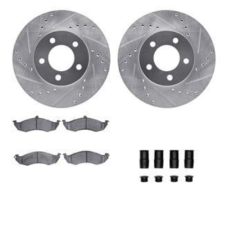 R1 Concepts® - Drilled and Slotted Front Brake Kit with Optimum OE Pads