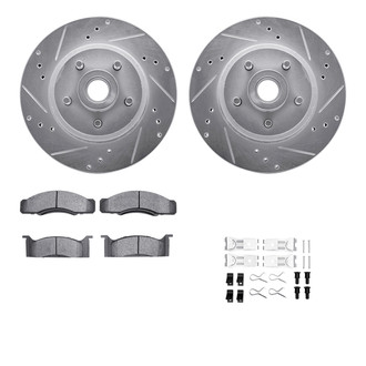 R1 Concepts® - Drilled and Slotted Front Brake Kit with Optimum OE Pads