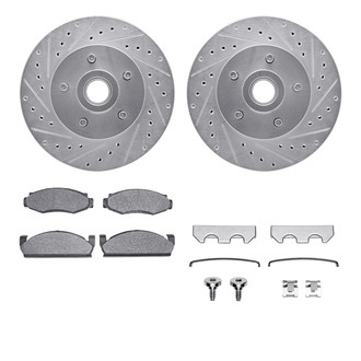 R1 Concepts® - Drilled and Slotted Front Brake Kit with Optimum OE Pads