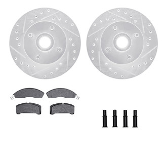 R1 Concepts® - Drilled and Slotted Front Brake Kit with Optimum OE Pads
