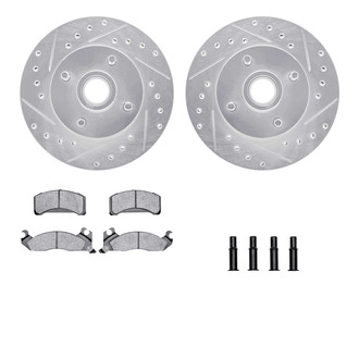 R1 Concepts® - Drilled and Slotted Front Brake Kit with Optimum OE Pads