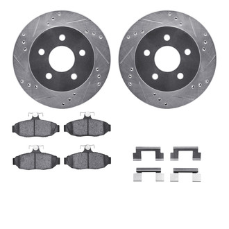 R1 Concepts® - Drilled and Slotted Rear Brake Kit with Optimum OE Pads