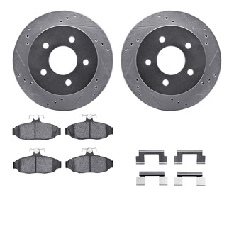 R1 Concepts® - Drilled and Slotted Rear Brake Kit with Optimum OE Pads