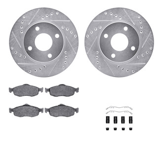 R1 Concepts® - Drilled and Slotted Front Brake Kit with Optimum OE Pads