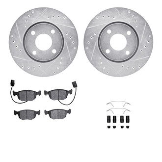 R1 Concepts® - Drilled and Slotted Front Brake Kit with Optimum OE Pads