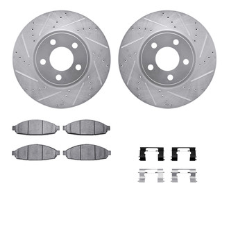 R1 Concepts® - Drilled and Slotted Front Brake Kit with Optimum OE Pads