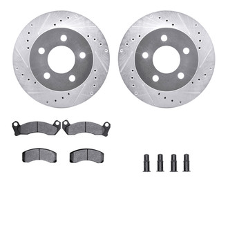 R1 Concepts® - Drilled and Slotted Front Brake Kit with Optimum OE Pads