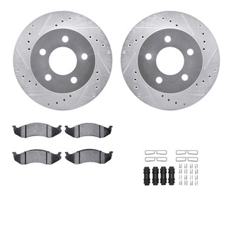 R1 Concepts® - Drilled and Slotted Front Brake Kit with Optimum OE Pads