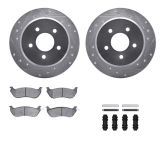 R1 Concepts® - Drilled and Slotted Rear Brake Kit with Optimum OE Pads