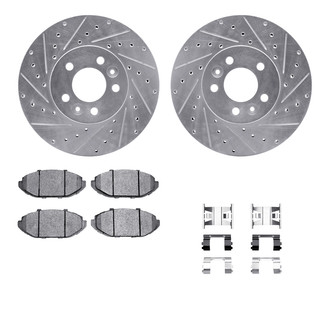 R1 Concepts® - Drilled and Slotted Front Brake Kit with Optimum OE Pads