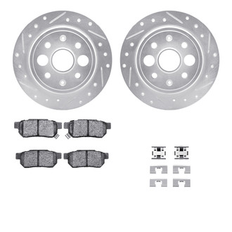 R1 Concepts® - Drilled and Slotted Rear Brake Kit with Optimum OE Pads