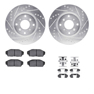 R1 Concepts® - Drilled and Slotted Front Brake Kit with Optimum OE Pads