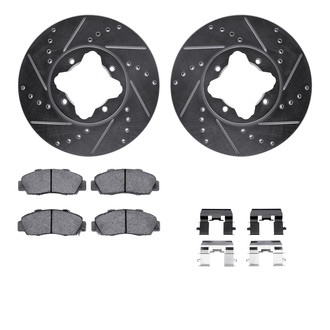 R1 Concepts® - Drilled and Slotted Front Brake Kit with Optimum OE Pads
