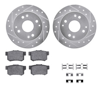R1 Concepts® - Drilled and Slotted Rear Brake Kit with Optimum OE Pads