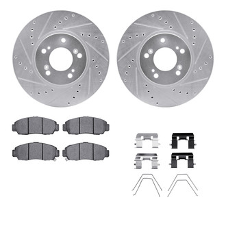 R1 Concepts® - Drilled and Slotted Front Brake Kit with Optimum OE Pads