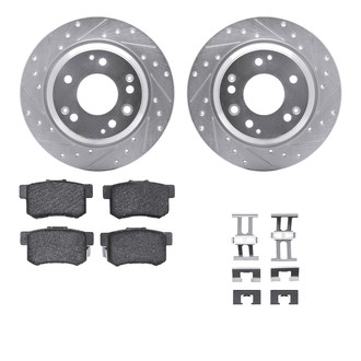 R1 Concepts® - Drilled and Slotted Rear Brake Kit with Optimum OE Pads