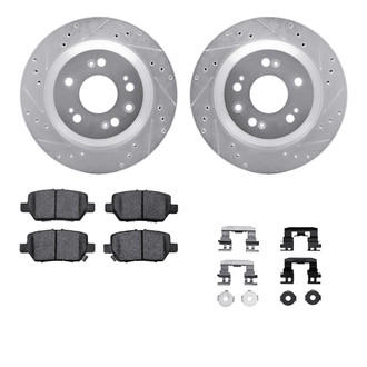 R1 Concepts® - Drilled and Slotted Rear Brake Kit with Optimum OE Pads