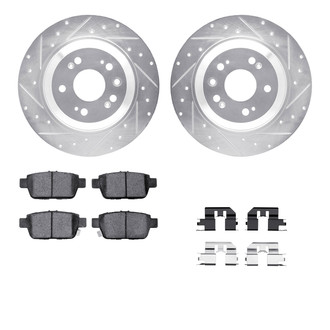 R1 Concepts® - Drilled and Slotted Rear Brake Kit with Optimum OE Pads
