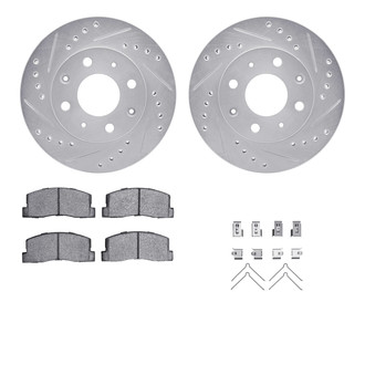 R1 Concepts® - Drilled and Slotted Front Brake Kit with Optimum OE Pads