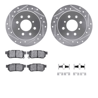R1 Concepts® - Drilled and Slotted Rear Brake Kit with Optimum OE Pads