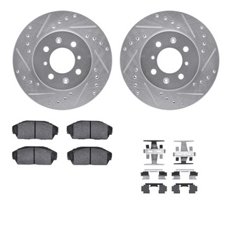 R1 Concepts® - Drilled and Slotted Front Brake Kit with Optimum OE Pads