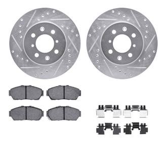 R1 Concepts® - Drilled and Slotted Front Brake Kit with Optimum OE Pads