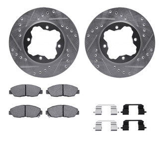 R1 Concepts® - Drilled and Slotted Front Brake Kit with Optimum OE Pads